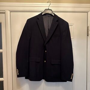 Lands End Navy Men’s Blazer Regular Fit size 40R worn once for homecoming